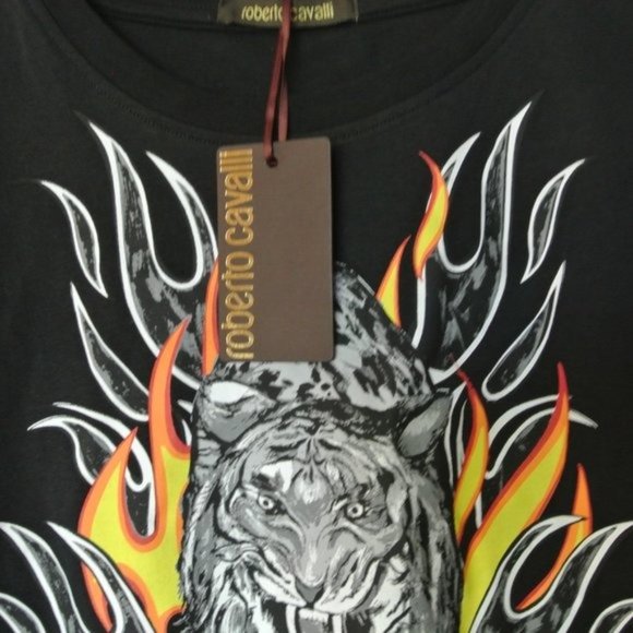 Roberto Cavalli Men's Graphic Tiger T Shirt XL NWT - Picture 9 of 10